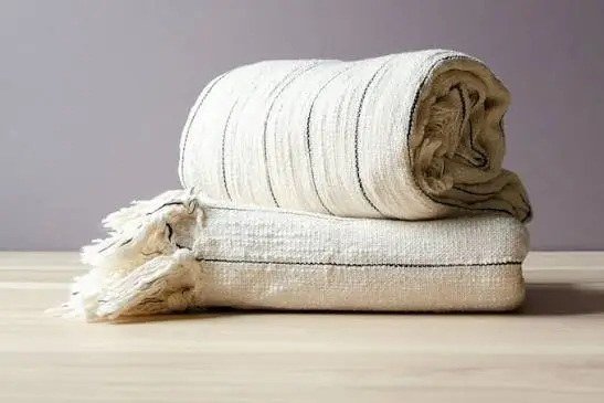 Natural linen throw product